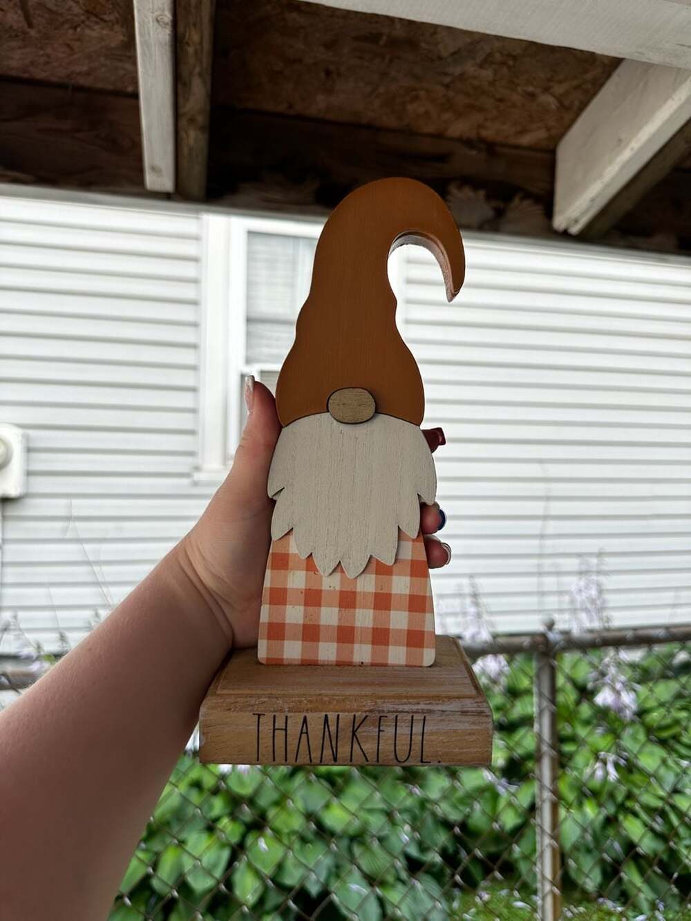 Rae Dunn Thankful Wooden Gnome Fall Decor